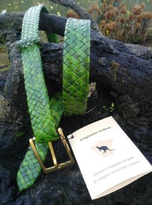 braided plaited kangaroo hide belt - cintura intrecciata pelle canguro  (2)