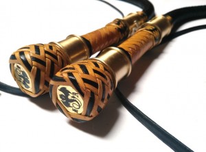 Matched Pair Bull  whips 4ft kangaroo leather - Coppia fruste bull whip intrecciate in canguro  (13)
